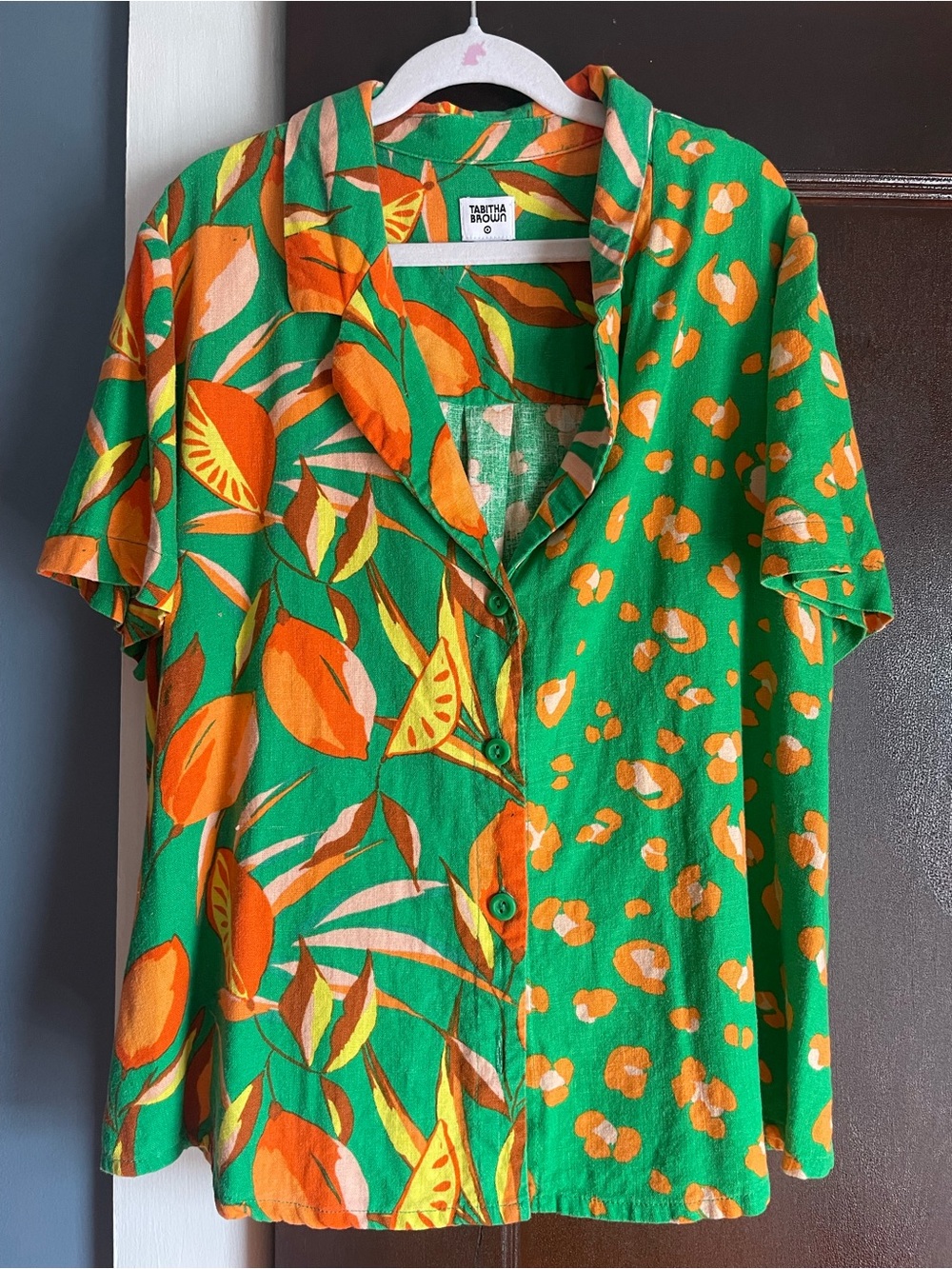 Tabitha Brown x Target Tropical Linen Shirt - size M